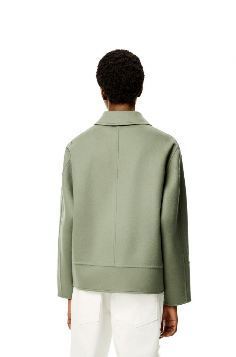 Chaquetas Loewe Workwear jacket in wool and cashmere Mujer Sage | 043MVXHNI