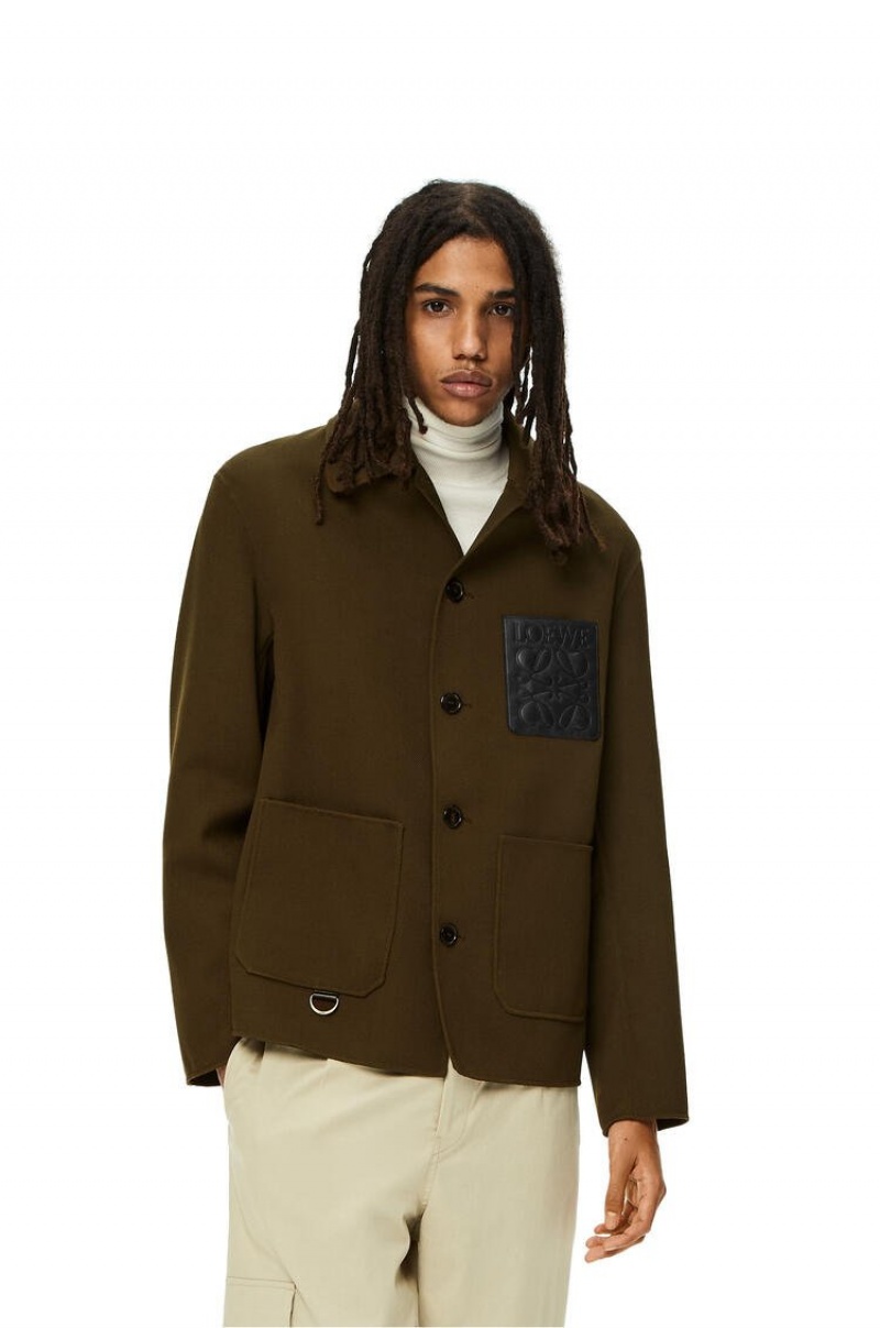 Chaquetas Loewe Workwear jacket in wool Hombre Verde Oliva Oscuro Verde | 927IZQKYL