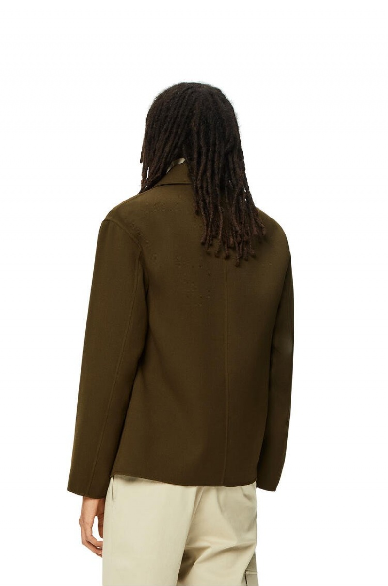 Chaquetas Loewe Workwear jacket in wool Hombre Verde Oliva Oscuro Verde | 927IZQKYL