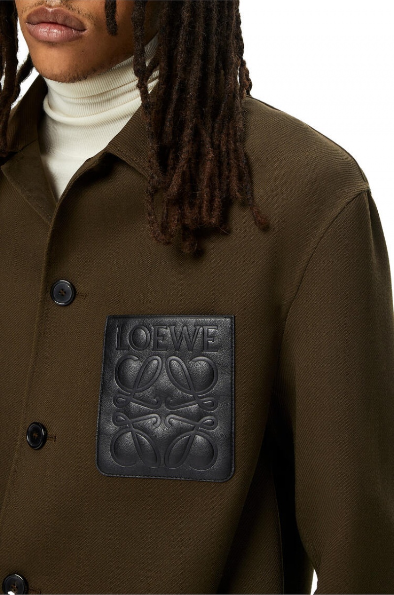 Chaquetas Loewe Workwear jacket in wool Hombre Verde Oliva Oscuro Verde | 927IZQKYL