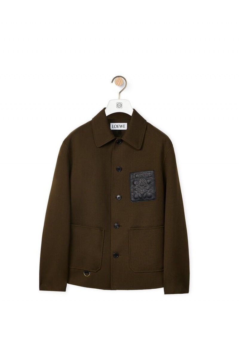 Chaquetas Loewe Workwear jacket in wool Hombre Verde Oliva Oscuro Verde | 927IZQKYL