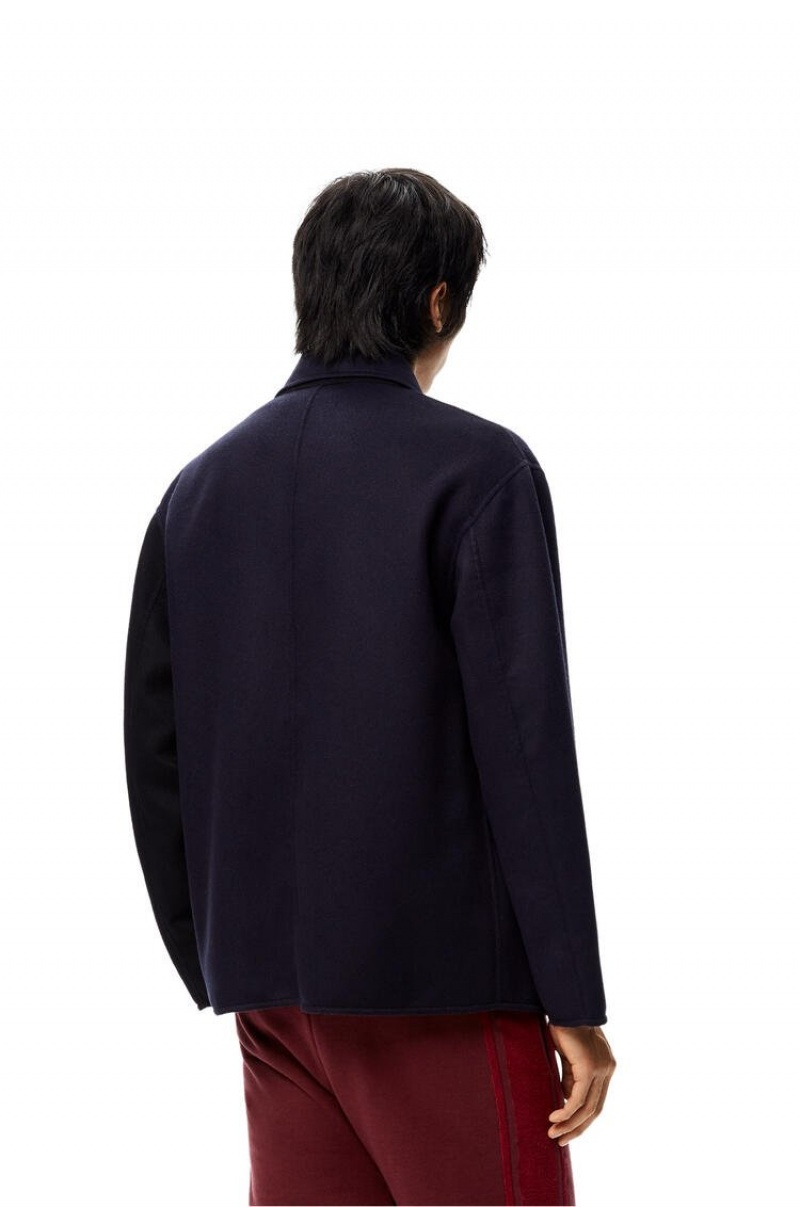 Chaquetas Loewe Workwear jacket in wool and cashmere Hombre Azul Marino Azules Negras | 419IJNUPT