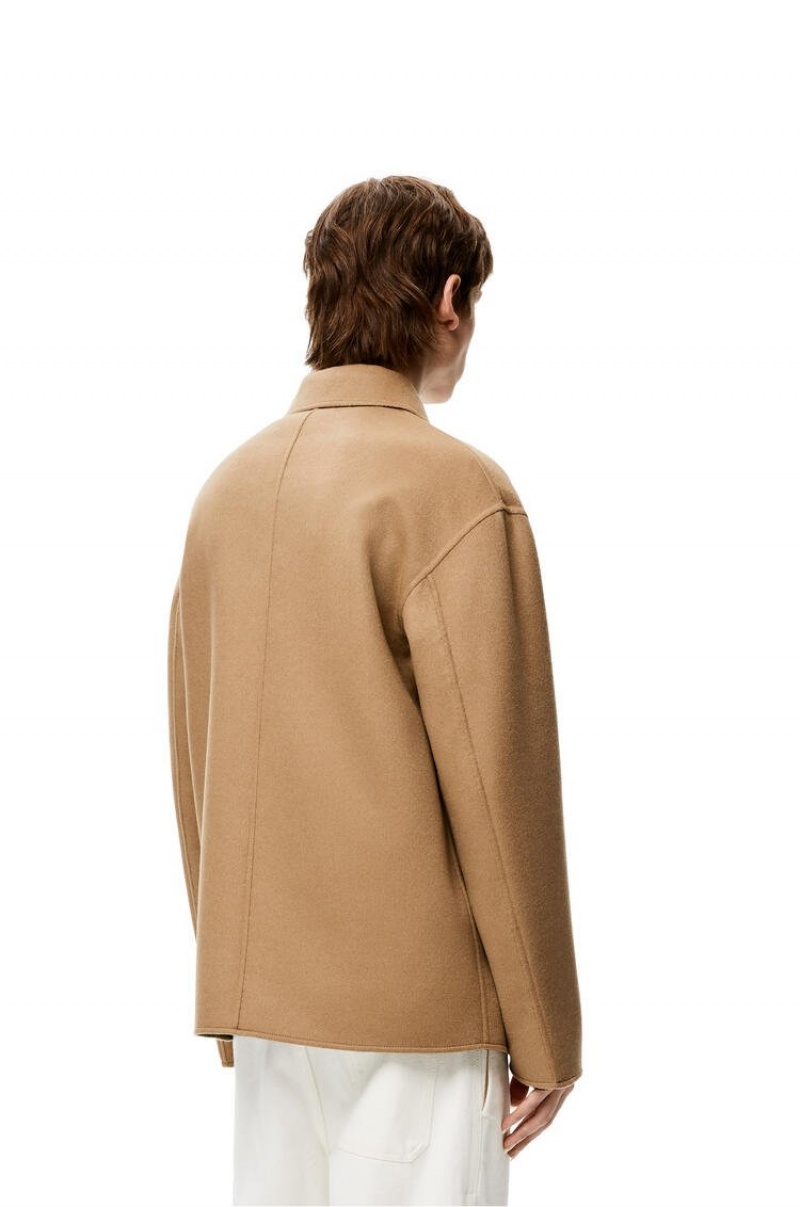 Chaquetas Loewe Workwear jacket in wool and cashmere Hombre Beige Kaki Verde | 691JLNXOR