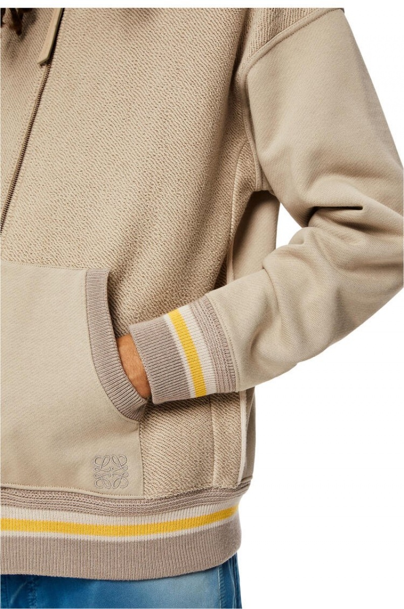 Chaquetas Loewe Zip-up ribbed jacket in cotton Hombre Gris | 521FBKNOV