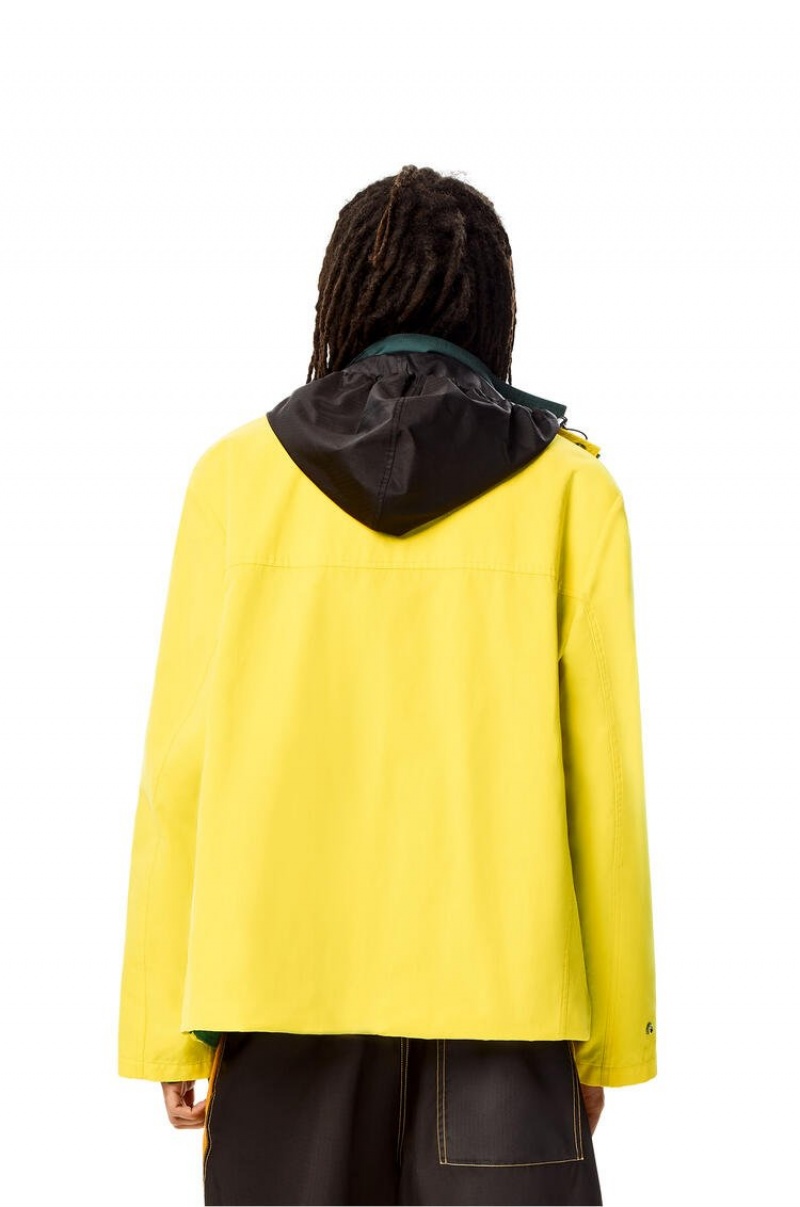 Chaquetas Parka Loewe Double layer parka in cotton Hombre Verde Menta Amarillo | 267MXGUTO