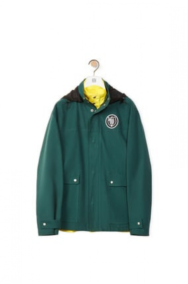 Chaquetas Parka Loewe Double layer parka in cotton Hombre Verde Menta Amarillo | 267MXGUTO