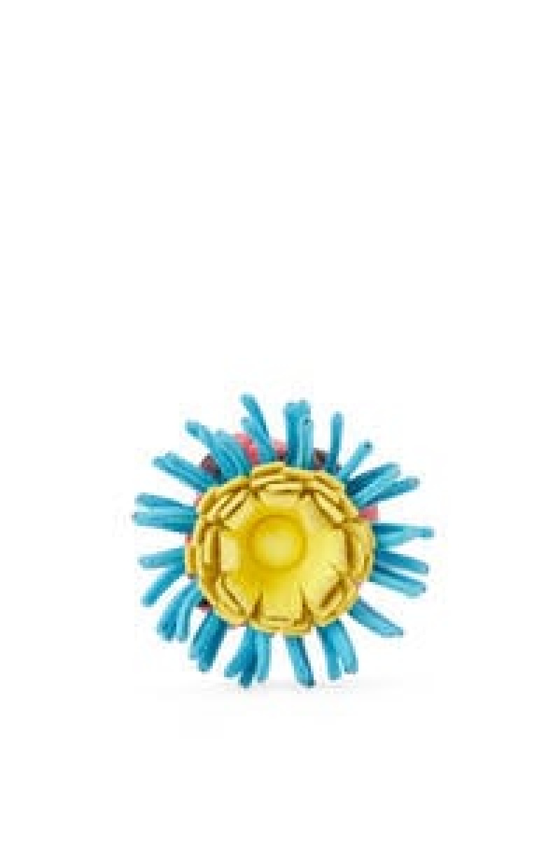 Charms Loewe Cactus stud flower in classic calfskin Mujer Verde Coral | 469OXMULJ