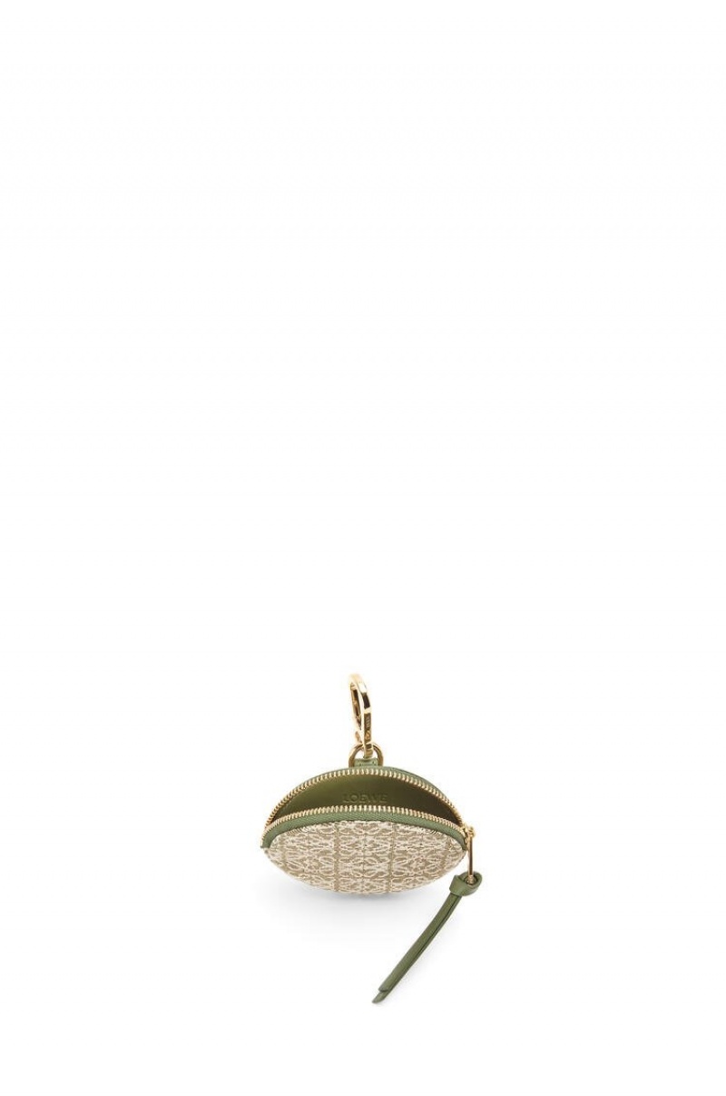 Charms Loewe Cookie charm in Anagram jacquard and calfskin Mujer Verde Verde | 074LTWIUH