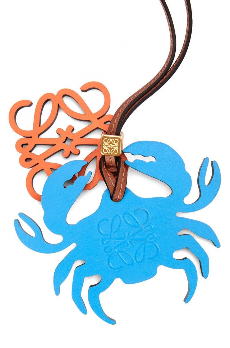 Charms Loewe Crab charm in calfskin and brass Mujer Limón | 475QZDFWL