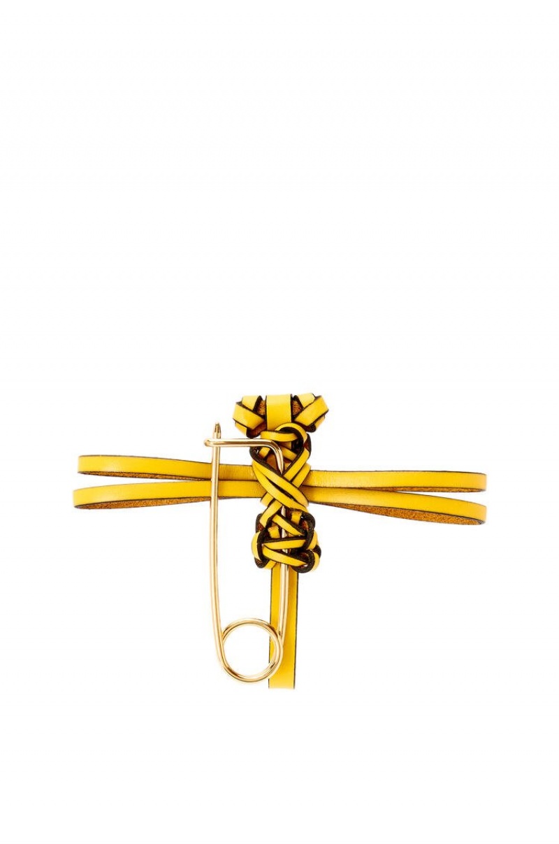 Charms Loewe Dragonfly pin charm in calfskin Mujer Amarillo | 216TJPAKD