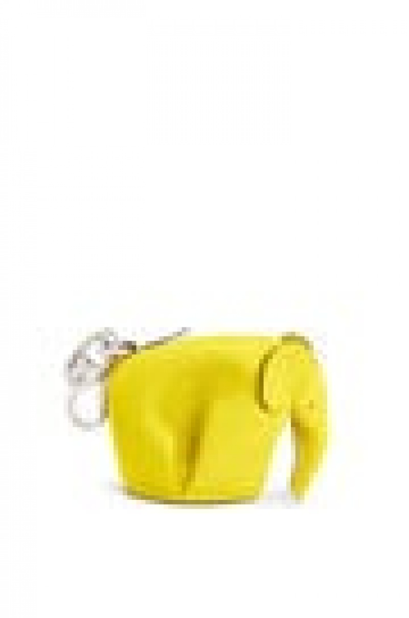 Charms Loewe Elephant charm in classic calfskin Mujer Amarillo | 890JDNAGS