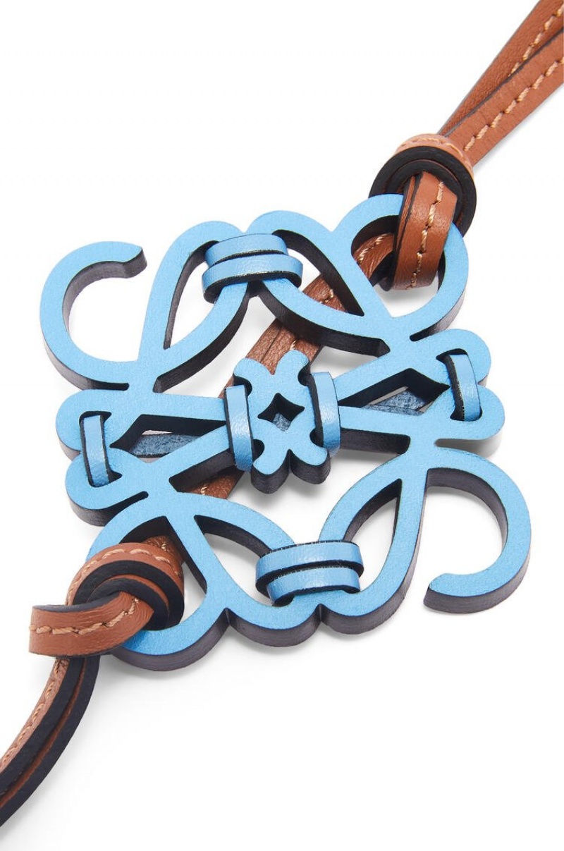 Charms Loewe Knotted Anagram charm in calfskin Mujer Azules | 657MLJHZP