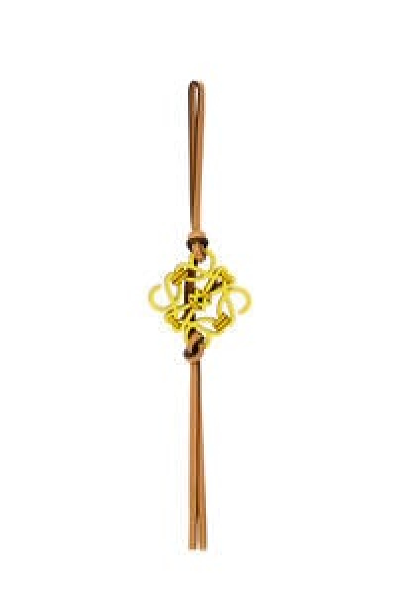 Charms Loewe Knotted Anagram charm in calfskin Mujer Azules | 657MLJHZP