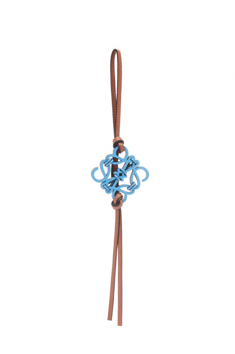 Charms Loewe Knotted Anagram charm in calfskin Mujer Azules | 657MLJHZP