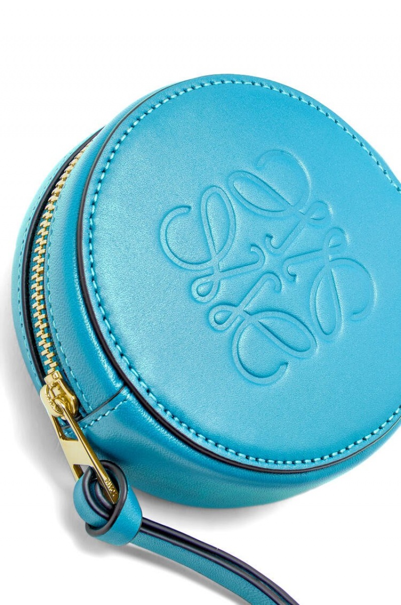 Charms Loewe Mini Cookie pouch in soft calfskin Mujer Cyan | 904XLZTKN