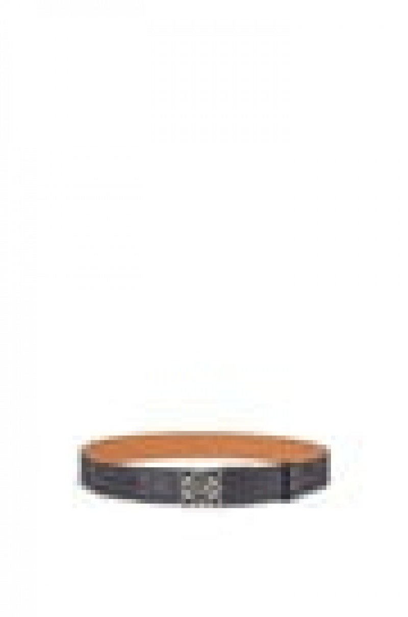 Cinturones Loewe Anagram belt in jacquard and calfskin Hombre Negras | 865SAXEUJ