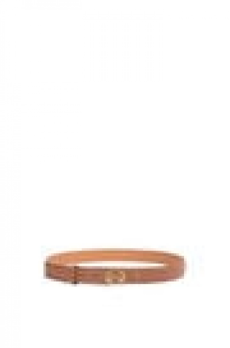 Cinturones Loewe Anagram belt in pebble grain calfskin Mujer Doradas | 504LXAPEK