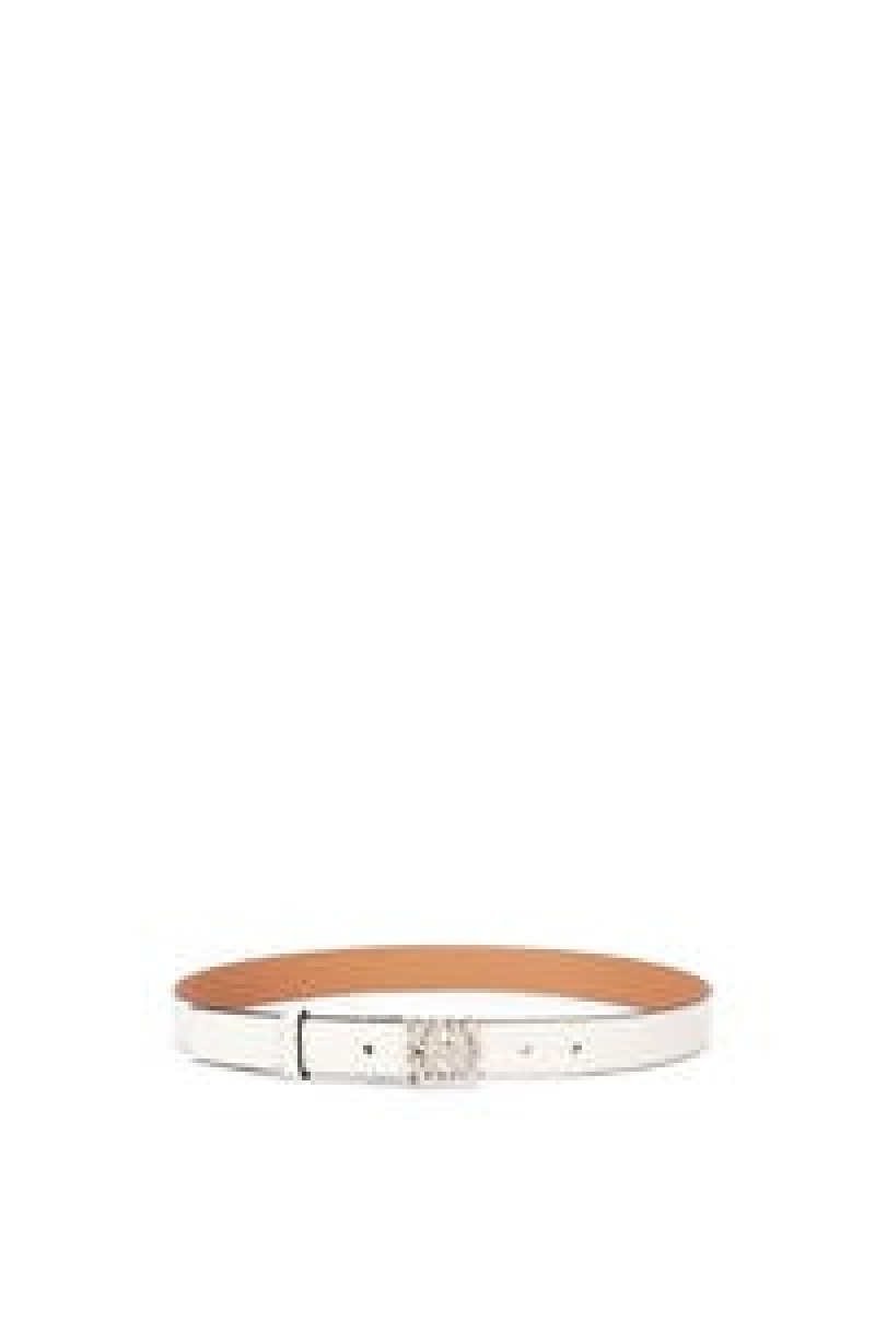 Cinturones Loewe Anagram belt in pebble grain calfskin Mujer Doradas | 504LXAPEK