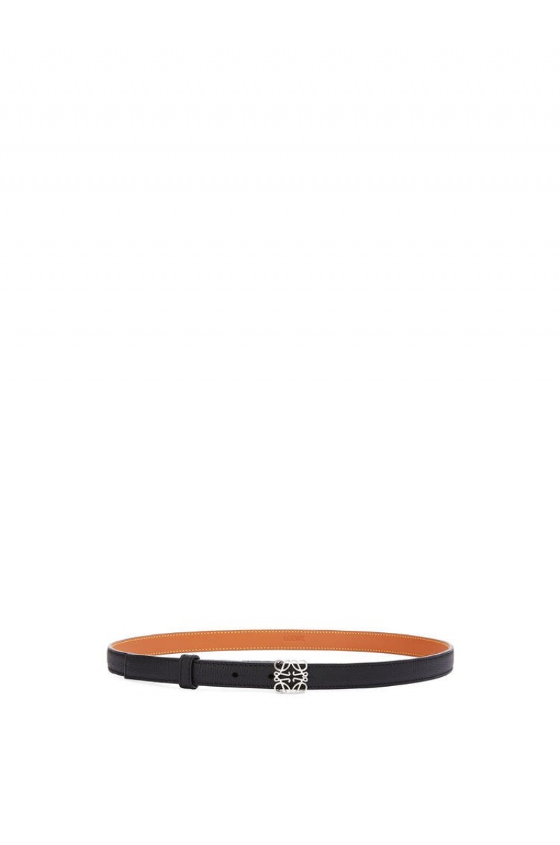 Cinturones Loewe Anagram belt in pebble grain calfskin Mujer Negras | 184AHBIJM