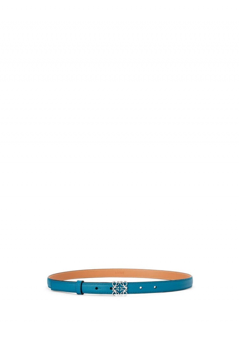 Cinturones Loewe Anagram belt in pebble grain calfskin Mujer Azules | 709LWGHKT