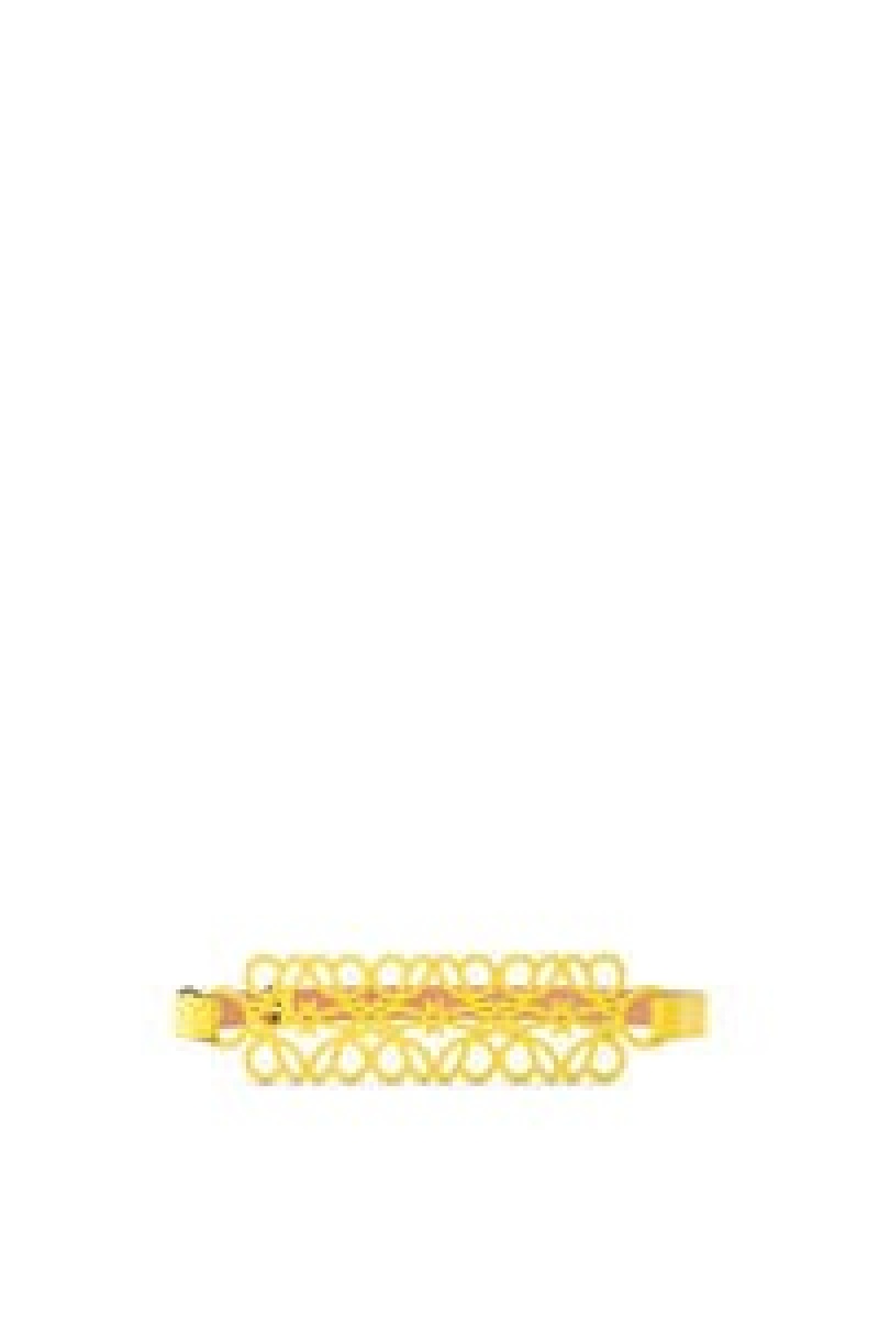 Cinturones Loewe Anagram cut-out belt in smooth calfskin Mujer Doradas | 974NBUOAI