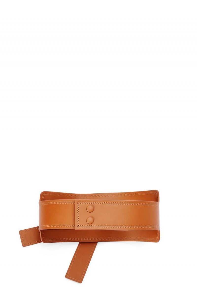 Cinturones Loewe Gate belt in calfskin Mujer Tan | 389HLIRPD