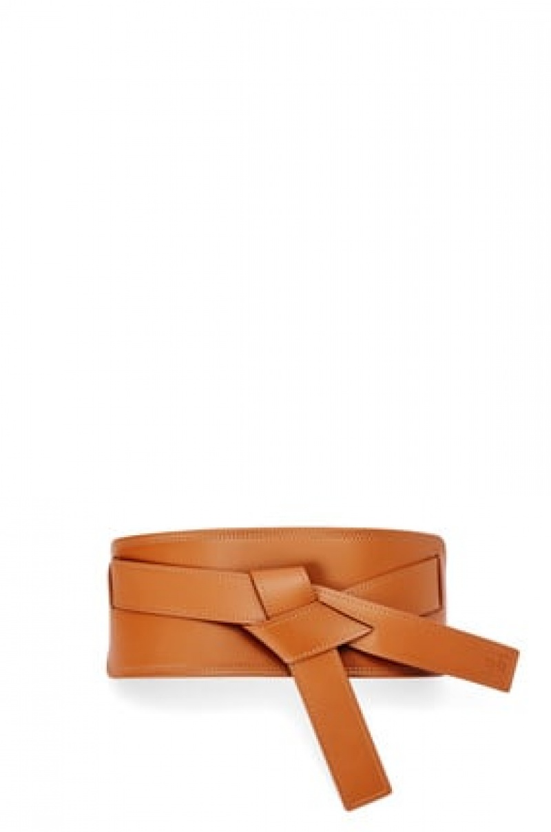 Cinturones Loewe Gate belt in calfskin Mujer Tan | 389HLIRPD