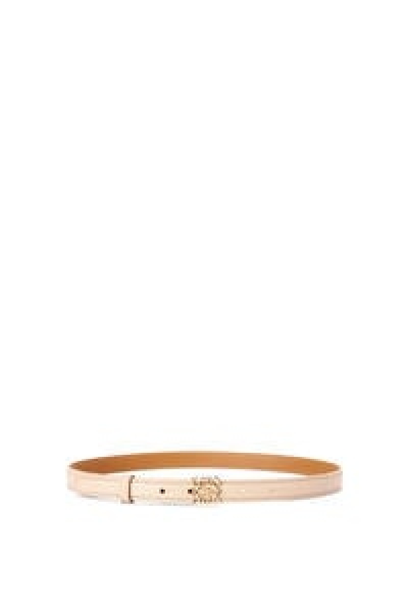 Cinturones Loewe Goya Anagram belt in smooth calfskin Mujer Doradas | 729TJECIV