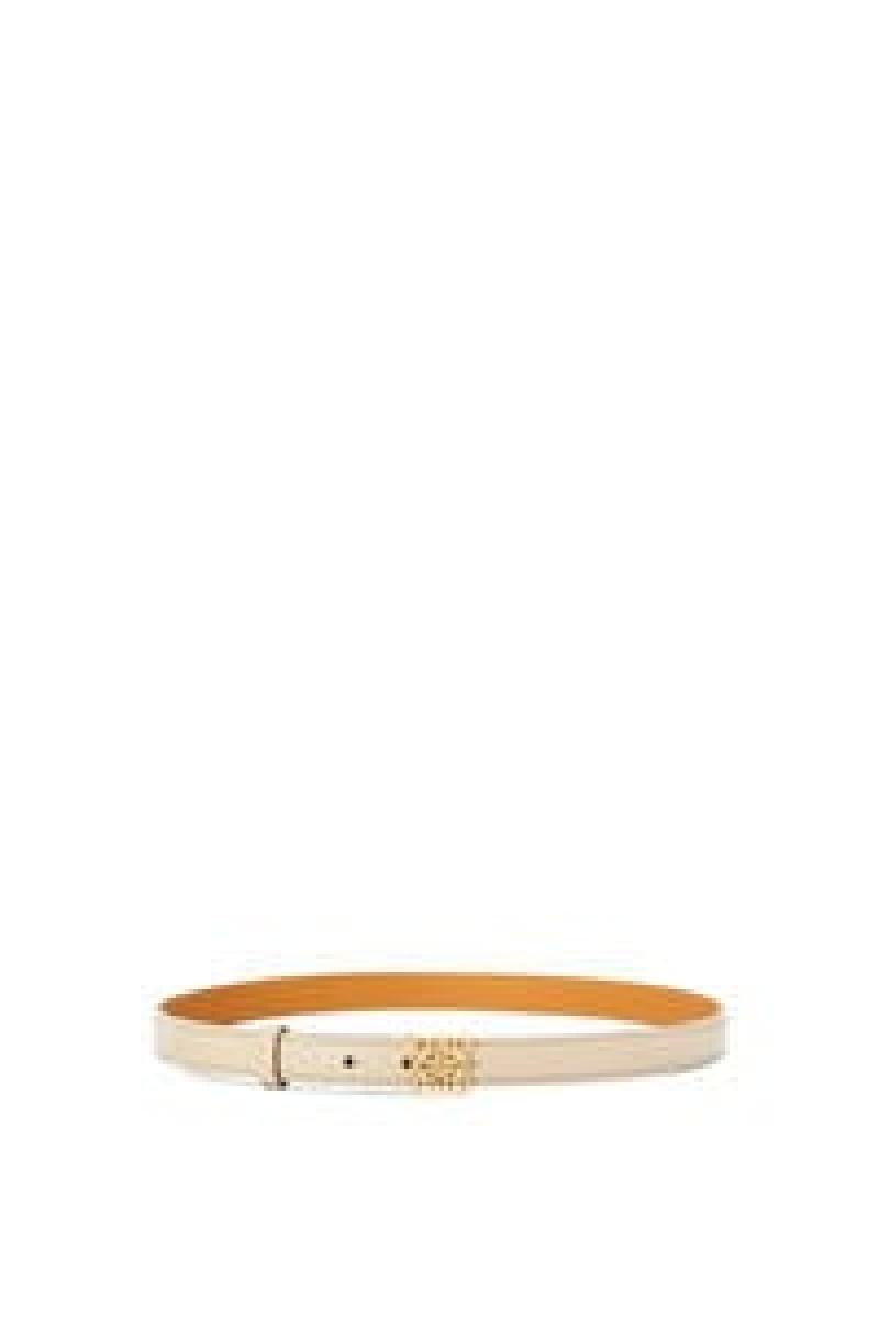 Cinturones Loewe Goya Anagram belt in smooth calfskin Mujer Doradas | 729TJECIV