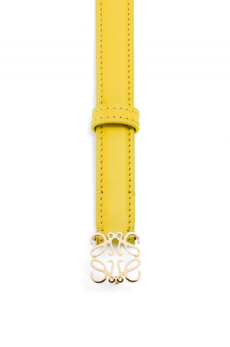 Cinturones Loewe Goya Anagram belt in smooth calfskin Mujer Amarillo Doradas | 391WRXATL