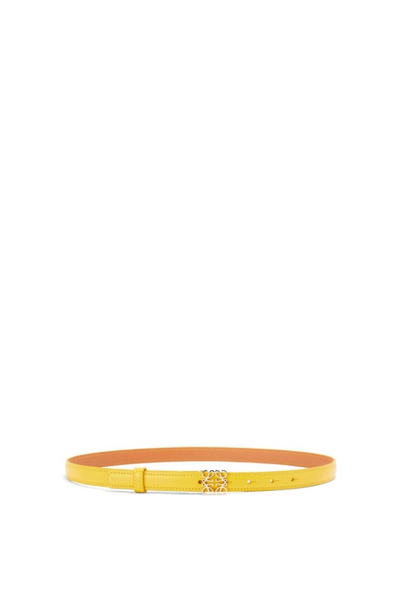 Cinturones Loewe Goya Anagram belt in smooth calfskin Mujer Amarillo Doradas | 391WRXATL