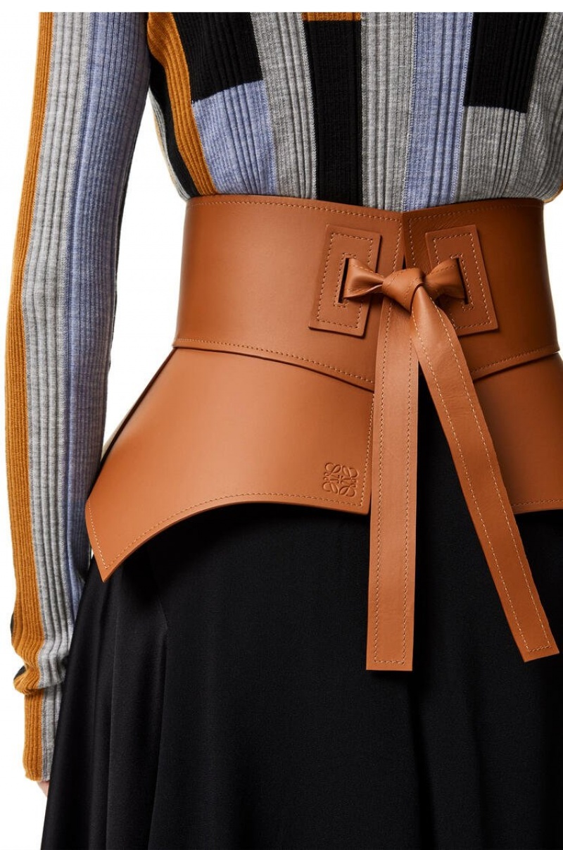 Cinturones Loewe Obi belt in nappa Mujer Tan | 198ZHYFLV