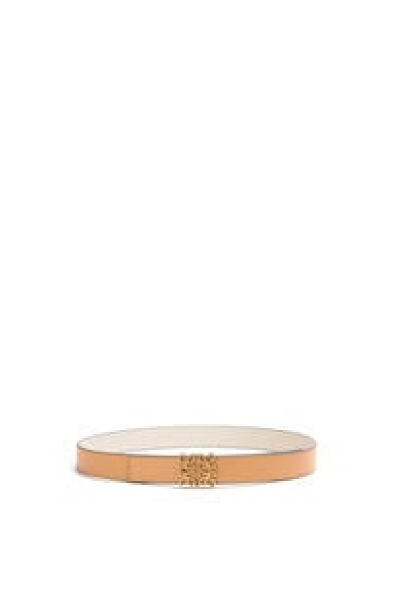 Cinturones Loewe Reversible Anagram belt in smooth calfskin Mujer Doradas | 238HGEKVM