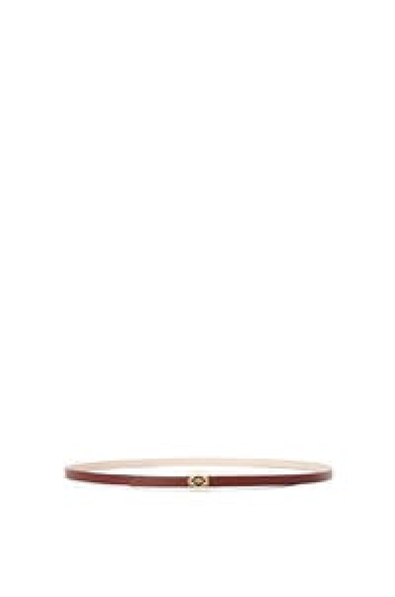 Cinturones Loewe Reversible Anagram belt in smooth calfskin Mujer Verde Gris | 365EKXSIW