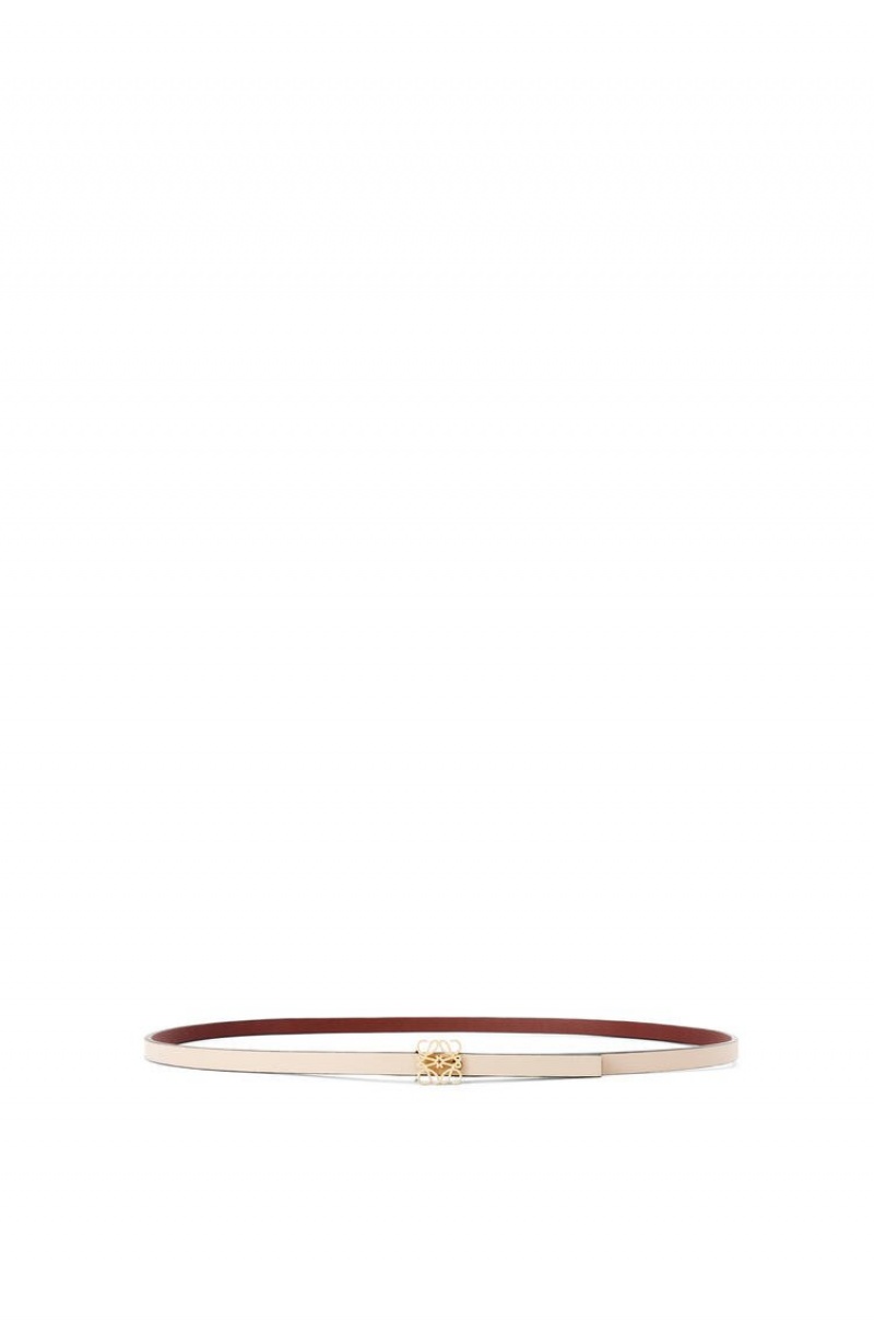 Cinturones Loewe Reversible Anagram belt in smooth calfskin Mujer Rojas Doradas | 047GEYFXM