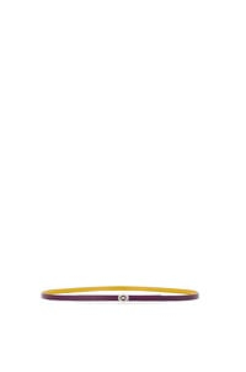 Cinturones Loewe Reversible Anagram belt in smooth calfskin Mujer Amarillo Verde Doradas | 702MOKUPG