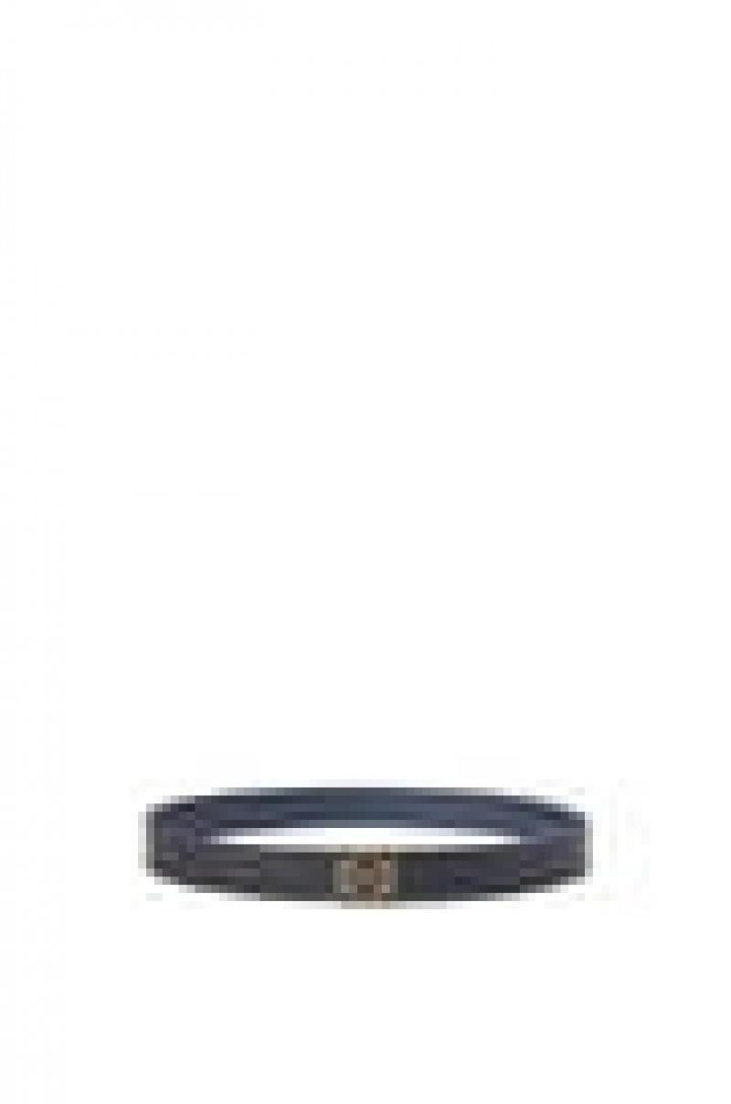 Cinturones Loewe Reversible Anagram belt in soft grained calfskin Hombre Negras Doradas | 492AHDNTP