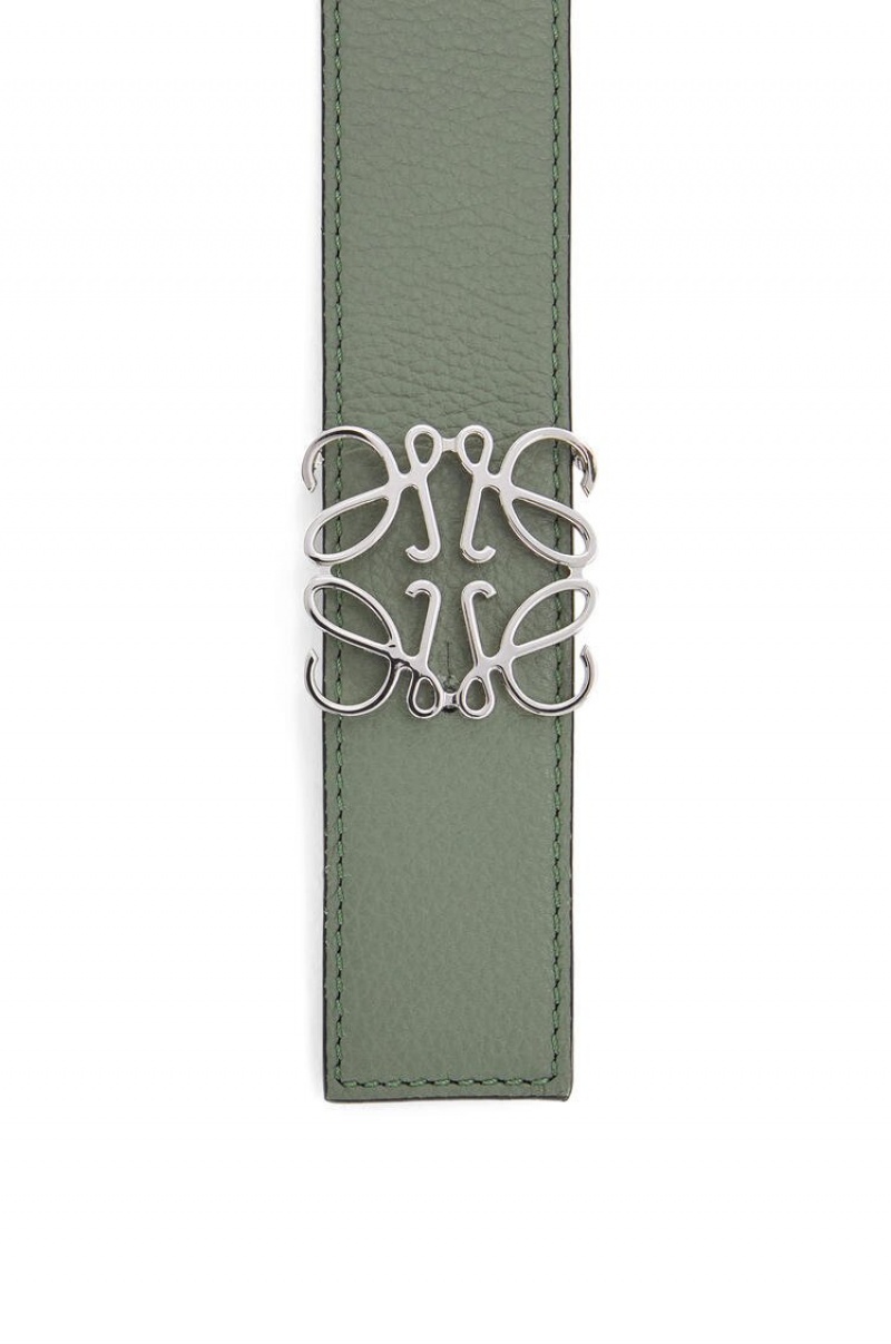 Cinturones Loewe Reversible Anagram belt in soft grained calfskin Hombre Verde Menta Kaki Verde | 873PWIFDA