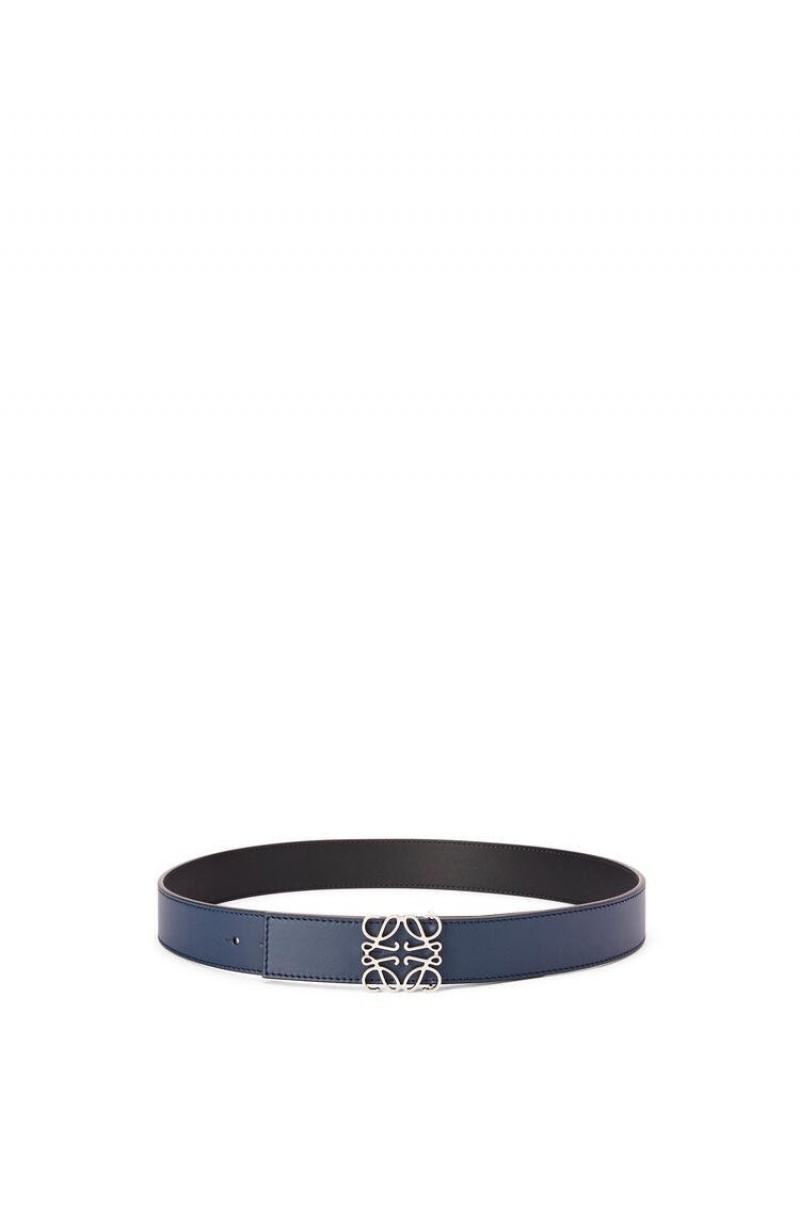 Cinturones Loewe Reversible Anagram belt in smooth calfskin Hombre Negras | 451MAFOEW