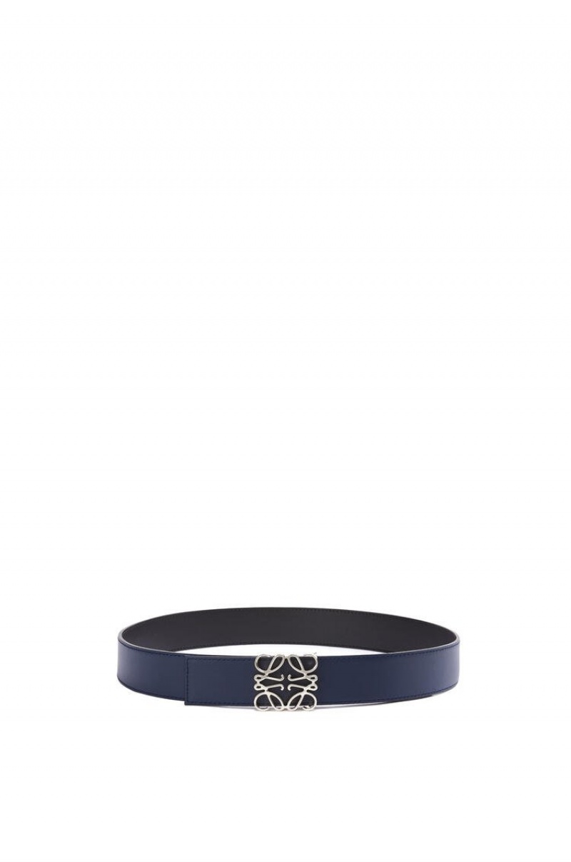 Cinturones Loewe Reversible Anagram belt in smooth calfskin and brass Hombre Negras | 063DPTYUO