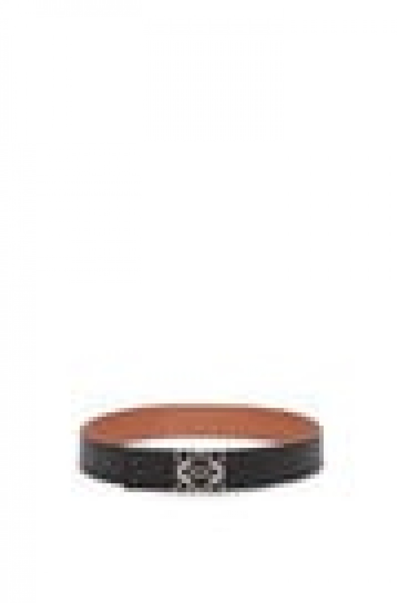 Cinturones Loewe Reversible Anagram belt in smooth calfskin and brass Hombre Negras | 975VHFCWN