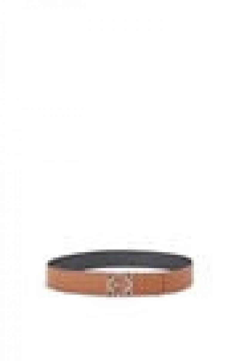 Cinturones Loewe Reversible Anagram belt in soft grained calfskin Hombre Negras | 782PIEHVW