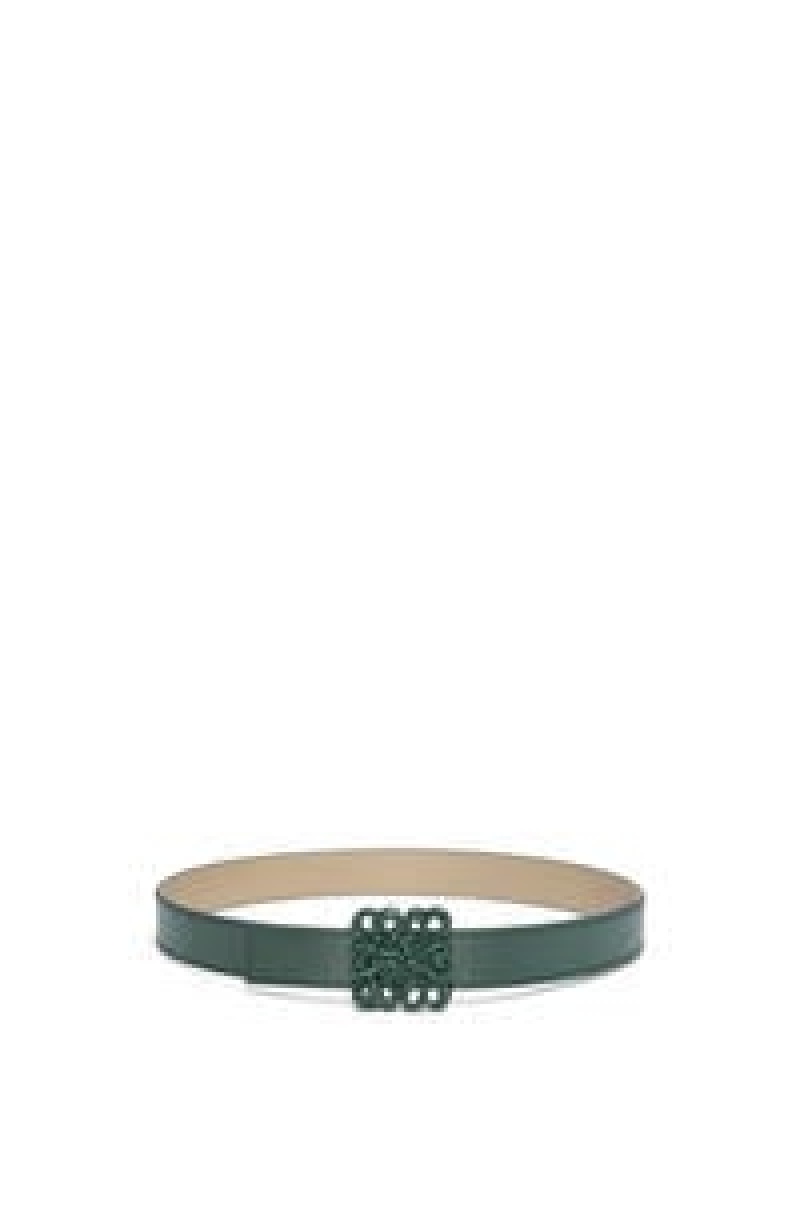 Cinturones Loewe Reversible Inflated Anagram belt in soft calfskin Mujer Negras | 379DURXON