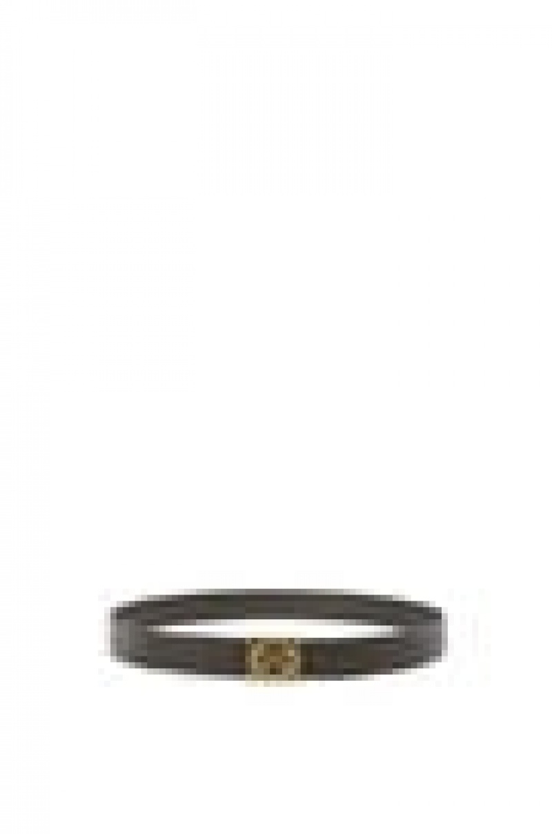 Cinturones Loewe Reversible Repeat belt in silk calfskin Mujer Negras Doradas | 681ARTPGW