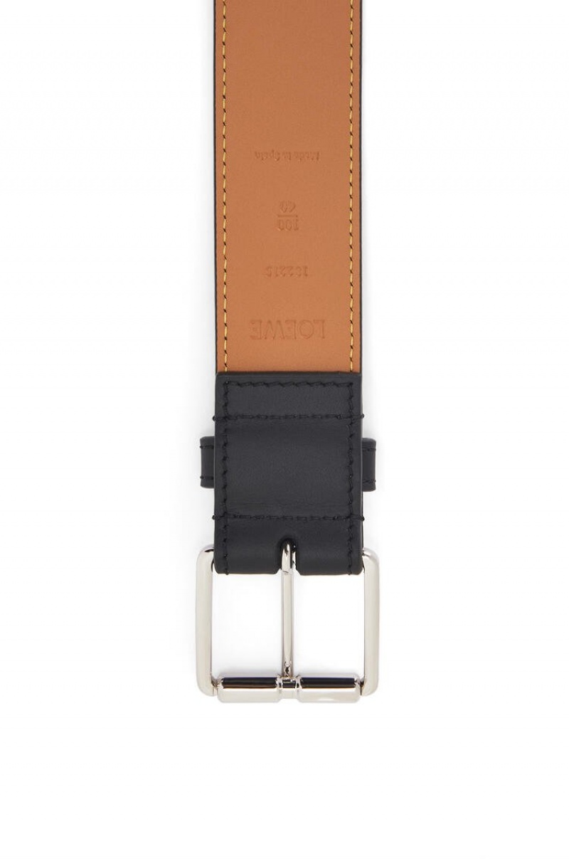 Cinturones Loewe Roller buckle belt in smooth calfskin Hombre Negras | 412ZCJKFA