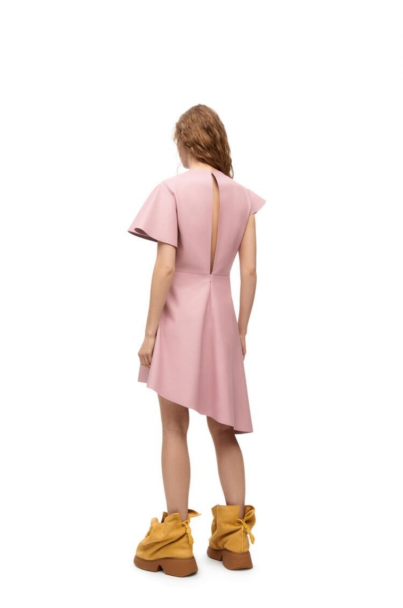 Dresses Loewe Asymmetric dress in nappa Mujer Rosas Claro | 397DFXOQY