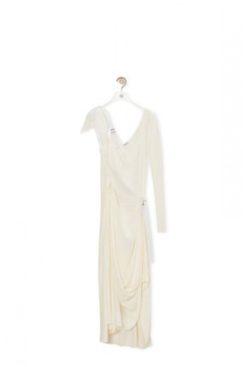 Dresses Loewe Asymmetric dress in viscose Mujer Blancas | 920BWULQJ