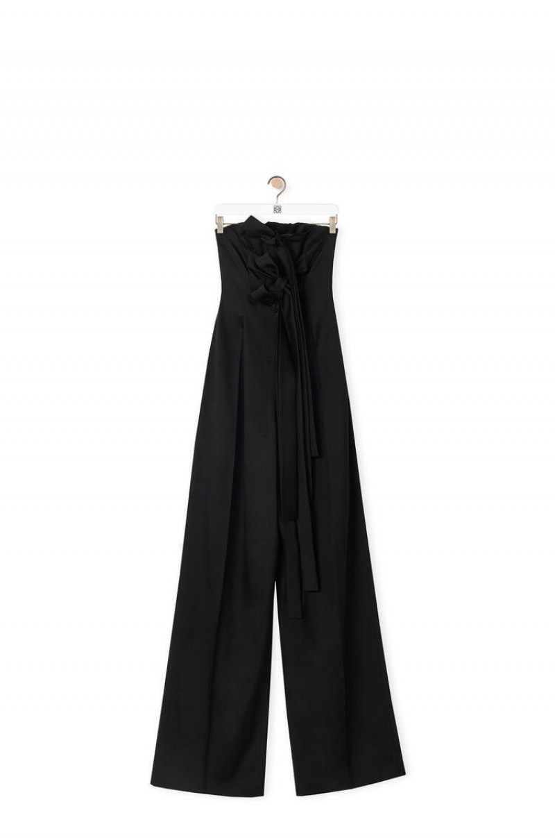 Dresses Loewe Bustier jumpsuit in wool and silk Mujer Negras | 246EVPIXQ