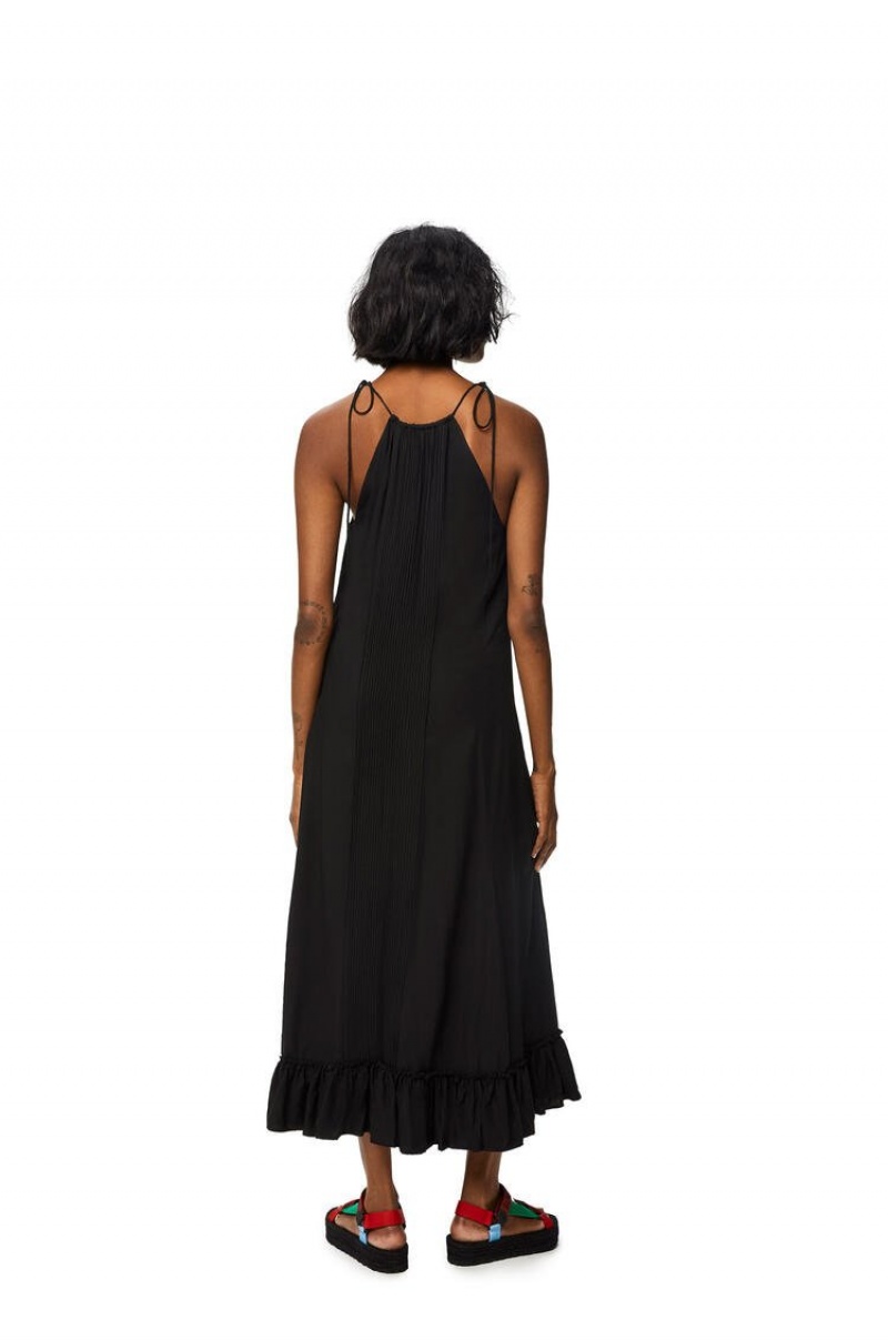 Dresses Loewe Ruffle dress in viscose Mujer Negras | 154DNJBRM