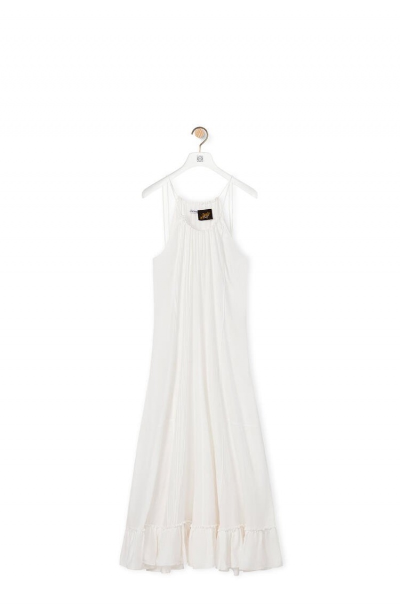 Dresses Loewe Ruffle dress in viscose Mujer Blancas | 024TAOZHC